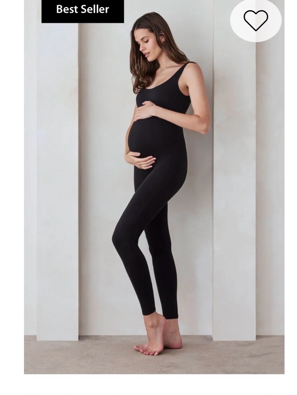 Jumpsuit Maternity Scoop-Neck Black Unitard Jumpsuite - Large / Fits like M